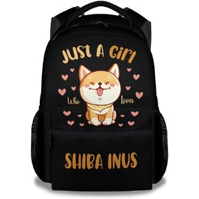حقيبة ظهر UNIKITTY Shiba Inu مع صندوق غداء، مجموعة من 3 حقائب ظهر بطابع مدرسي للكلاب، مجموعة متطابقة، حقيبة كتب صفراء لطيفة وحزمة مقلمة