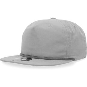 DECKY Standard 5 Panel High Profile Relaxed Cotton Blend Rope Hat, Grey/Charcoal