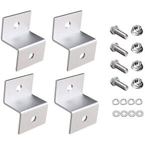 F-ber 1 Set (4pcs) Solar Panel Mounting Hardware Z Type Bracket Aluminum W/Stainless Bolt for RV Boat Off Grid 38mm Width Solar Panels (38 * 25 * 27mm/1.49"*0.98"*1.06")