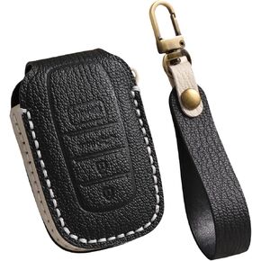 Genuine Leather Key Fob Cover for Toyota Tundra Venza Corolla Sequoia Tacoma Highlander Crown Land Cruiser Prius Mirai BZ4X Camry 4Runner 2025, for Subaru Solterra (Black) in Kuwait