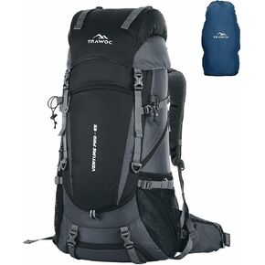 65L Travel Backpack for Outdoor Sport Camp Hiking Trekking Bag Camping Rucksack HK011 1 Year Warranty… (Grey) …