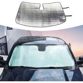 Jimen Compatible with Dodge Ram 2018-2023, Windshield Sunshade Front Window Shade Visor Protector Sun Shield