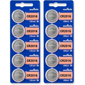 Murata CR2016 Battery DL2016 ECR2016 3V Lithium Coin Cell (100 Batteries)