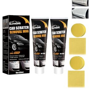 2 Pcs Car Scratch Repair Paste, Car Scratch Repair Paste Polishing Wax, Car Paint Scratch Repair Polishing Wax Kit, Scratch Repair Wax for Car with Wipe & Sponge for Slight Scratches