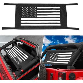 Jimen Car Top Net Compatible with 1987-2023 Jeep Wrangler YJ TJ JK JKU JL JLU Gladiator JT 2 Door & 4 Door (American Flag)