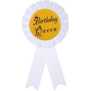 It's My Birthday Ribbon,Satin Fabric Birthday Women or Men Tinplate Badge Pin,Happy Birthday Queen King Party Button Pins,Girls and Boy Brooches(Black)