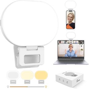 Portable Selfie Light Clip-Must-Have for Influencers 3 Light Modes Side-Emitting Protects Eyes Fill Light for Phone, iPad & Laptop Rechargeable for iPhone&Android for Video Recording TikTok&Vlogging