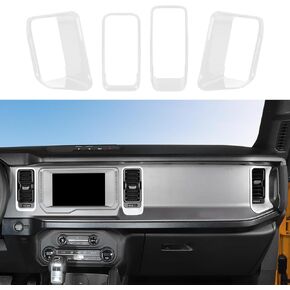 for Bronco Air Conditioning Outlet Vent Trim, 4PCS Center Console A/C Vent Cover Compatible with 2021-2022 Ford Bronco Interior Accessories, Pink