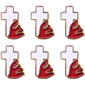 Holy Spirit Cross Lapel Pin, Set of 6, Confirmation Accessory, Religious Gift, 0.5 Inches