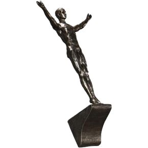 DEARMAMY Climbing Man Wall Sculptures Man Vintage Wall Art Decor Statue Cool Hanging Rock Creative Mountain Figures Rust Climber Art Home Male Figurine