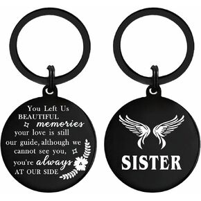 Resdink Loss Sister Memorial Gifts for Loss of Sister, Sympathy Gifts for Loss of Sister, in Remembrance of Sister Died Keychain, Grave Decoration Memorial Sister Bereavement Grief Stuff