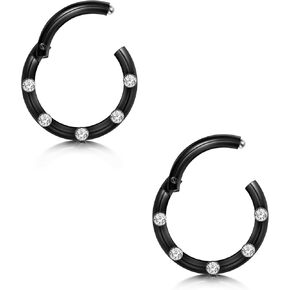 FECTAS الأنف الدائري الجراحية الصلب يتوقف الأنف خواتم 2PCS 18G 16G الأنف هوب الدائري هيئة ثقب المجوهرات للشفة الأنف اللولب الغضروف الأذن in Kuwait