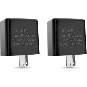 2 PCS Car 12V LED Turn Signal Hyper Flash Relay, 2 Pin Speed Adjustable Flasher Relay Replacement, Waterproof Housing Plug and Play Structure Flasher, Universal for Motorcycles Cars (Black)