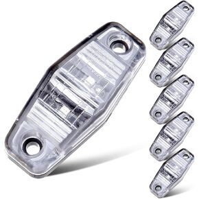 2.5" Clear Lens LED Truck Trailer Light Oval Red Side Fender Marker Lights Waterproof Sealed Surface Mounted For Mini LED Clearance Identification Lights (6 pcs)