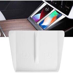 Center Console Wireless Charging Silicone Mat Compatible with Tesla Model X Model S 2023 2022 2021 Accessories Waterproof Cover Interior Pad Non-Slip Mats Phone Tray Upgrade (White) in Kuwait