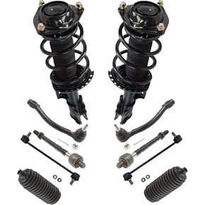 TRQ Front Steering & Suspension Kit Complete Strut & Coil Spring Assembly Steering Rack & Pinion Bellow Sway Bar Stabilizer Link Tie Rod Compatible with 2011-2016 Hyundai Elantra