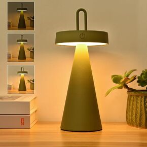 Camping Lantern Portable LED Table Lantern ,Rechargeable, Touch Dimmable Modern Conical Lamp, IP44, Eco-Friendly White