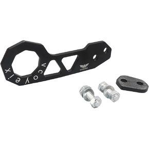 Rear Tow Towing Hook for Universal Car Auto Trailer Ring Aluminum Alloy, Improved Wiredrawing AnodizingAlloy Ring Rear Bumper Racing Trailer Hook Car Accessories for Most Vehicles (Black)