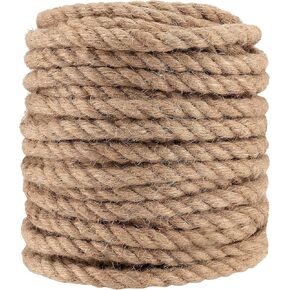 PINGEUI 164 Feet 10mm Jute Rope, Natural Jute Twine, Hemp Rope for DIY Arts Crafts, Gardening, Bundling, Home Decoration