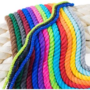 Paracord Planet Twisted Cotton Rope - Choose from 5 Sizes & 24 Colors - Lengths Range from 10'-100' Hanks & 300'-600' Spools in Saudi Arabia