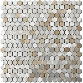 VAOVI Peel and Stick Backsplash Mosaic Tiles Backsplash Small Hexagon Stick on Wall Tiles Self Adhesive Stickers(5tiles,Beige Sand)