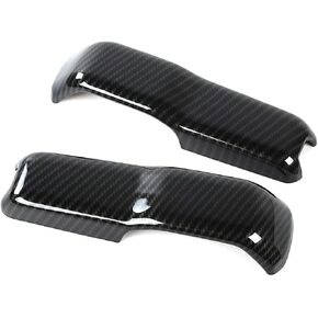 2Pcs Carbon Fiber Engine Hood Hinge Cover Trim Fit for Jeep Wrangler JL 2018 2019 2020 2021 2022 and Fit for Gladiator JT 2020 2021 2022, Black