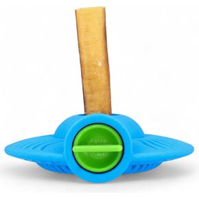 UFO Bully Stick Holder & Lick Mat Safety Device for Dogs - Quiet, Floor-Safe, Durable, Protects Teeth - Long-Lasting, Dishwasher Safe - Prevents Swallowed Ends