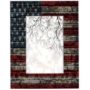 AUUXVA Picture Frames 8 x 10, Vintage American USA Flag Display Photos 7.5 x 9.5 without Mat, Wall and Tabletop Frames Collage for Home Gallery Decor