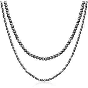 Western Navajo Pearl Choker Necklace Navajo Pearl Layered Necklaces Beaded Necklaces Adjustable Vintage Choker Boho Jewelry Gifts for Women Men