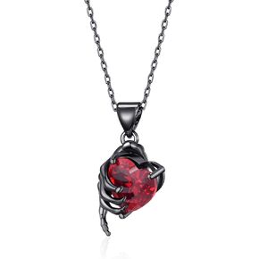 Skeleton Necklace Gothic Skull Skeleton Hand Necklace Gothic Halloween Jewelry Gifts for Women Men Christmas