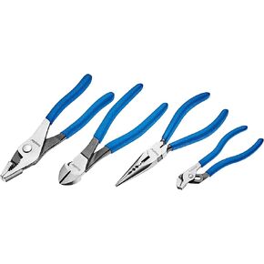 4-Piece Pliers Set- Water Pump Pliers -Slip Joint - Diagonal Cutter - Combination Long Nose - In Tool Roll