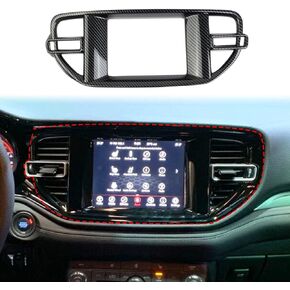 crosselec Carbon Fiber Interior GPS Navigation Panel Frame Air Outlet AC Vent Cover Trim for Dodge Durango 2021+