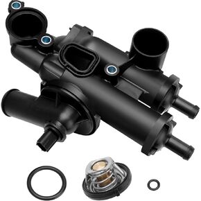 902-319 Engine Coolant Thermostat Housing Assembly with Gasket Compatible with Chrysler Sebring Dodge Avenger Caliber Journey Express Jeep 2.4L Replace# 68003582AB, 4884571AB, 06508355AA