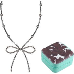 Navajo Pearl Bow Necklace and Western Jewelry Box for Women Cowgirl Necklaces Jewelry