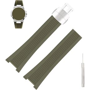 Rubber 25mm* 13mm Watch Bands Compatible Fit for Patek Philippe Nautilus PP 5711 1A010 5712 5712G 5726 5980 Replacement Silicone Watch Strap Wirstband Bracelet with Deployment Buckle For Men and Women