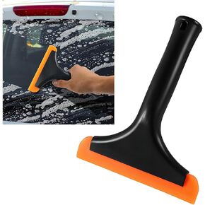 Small Silicone Window Squeegee, 5.9 Inch Car Windshield Water Blade Squeegee with Non-Slip Handle, All-Purpose Cleaning Squeegee for Car Windshield, Window, Mirror (Black)