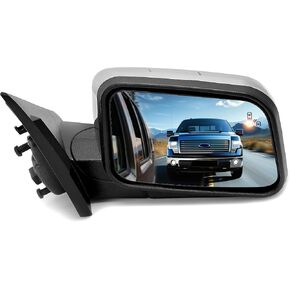 ECOTRIC Heated Power Mirror Puddle Light Compatible with 2011-2014 Ford Edge Replace for FO1320500 Memory Puddle Spotter W/Blind Spot Detection in Glass Left Driver Side