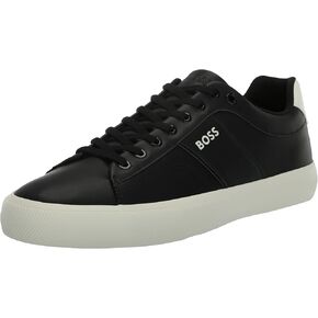 BOSS Men's Aiden Logo Block Leather Low Top Sneaker