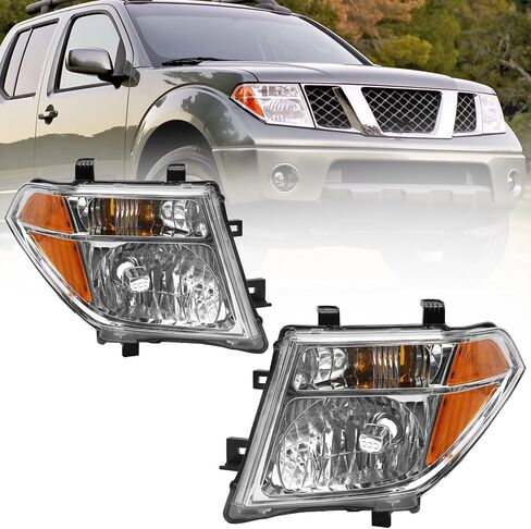 Halogen Headlight Fit for 2005-2008 Nissan Frontier / 2005-2007 Nissan Pathfinder, Black House Headlamp Driver and Passenger Side NI2503157 NI2502157 (Black) in Saudi Arabia