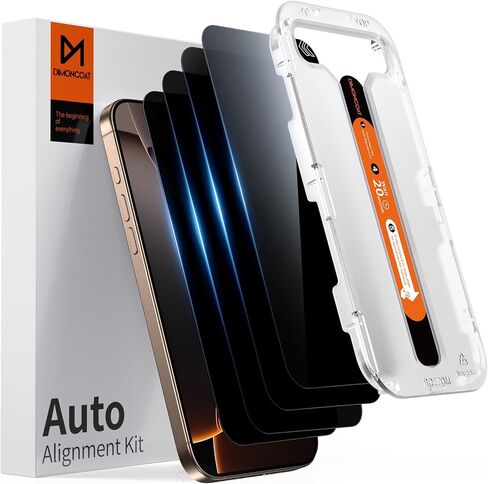 DIMONCOAT 4 Packs for iPhone 12 Pro Max Privacy Screen Protector [Auto Alignment Kit] [Invisible Privacy Armor][10X Military Protection] Compatible 12 Pro Max 6.7'' Tempered Glass [Case Friendly] in Kuwait
