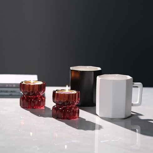 Twizzle Twist Tealight Holder, Decorative Tealight Candle Holder Table Display, Romantic Unique Home Décor, Housewarming Gift, Spiral Sculpture Diwali Tea Light Stand Purple Resin Set of 2 in Kuwait