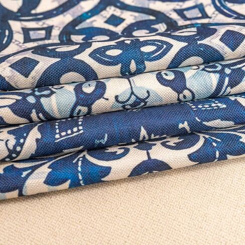 Blue Throw Pillow Covers - Linen Blue Pillow Covers 18x18 Set of 4, Decorative Blue and White Pillow Covers, Chinoiserie Pillow Cover, Chinoiserie Decor in Saudi Arabia