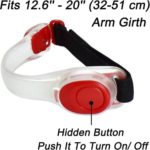 Premium LED Light Up Armband, Reflective Adjustable Wearable Silicone Running Belt Strap/Waterproof Glow in The Dark for Running Jogging Walking Cycling Concert Camping Outdoor Sports in Saudi Arabia