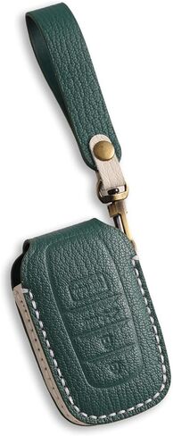 Genuine Leather Key Fob Cover for Toyota Tundra Venza Corolla Sequoia Tacoma Highlander Crown Land Cruiser Prius Mirai BZ4X Camry 4Runner 2025, for Subaru Solterra (Black) in Saudi Arabia