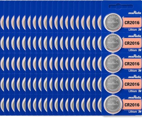 Murata CR2016 Battery DL2016 ECR2016 3V Lithium Coin Cell (100 Batteries) in Kuwait