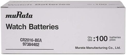 Murata CR2016 Battery DL2016 ECR2016 3V Lithium Coin Cell (100 Batteries) in Kuwait