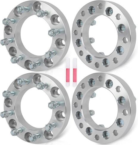 ECCPP 4 قطع 8x180 إلى 8x6.5 محولات العجلات 1.5 بوصة 8 العروة 14x1.5 130 مم محور تتحمل متوافق مع سييرا 2500 HD لسيارة شيفروليه سيلفرادو 2500 HD 3500 HD 2011-2023 (عجلات 8x6.5 فقط) in Saudi Arabia