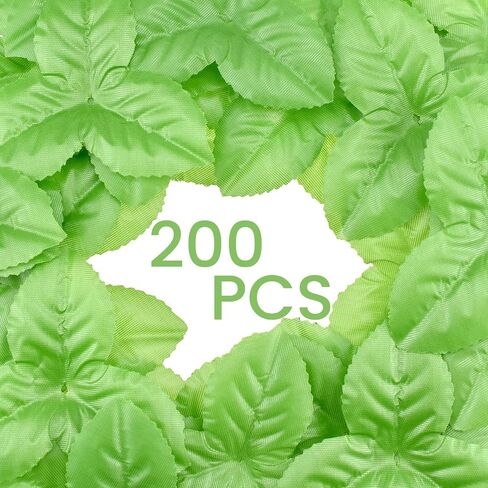 200Pcs Bulk Artificial Leaves, Silk Greenery Fake Rose Flower Leaves for DIY Wedding Bouquet Wreaths Vine Garlands Supplies in Kuwait