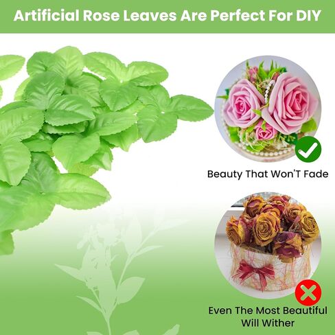 200Pcs Bulk Artificial Leaves, Silk Greenery Fake Rose Flower Leaves for DIY Wedding Bouquet Wreaths Vine Garlands Supplies in Kuwait