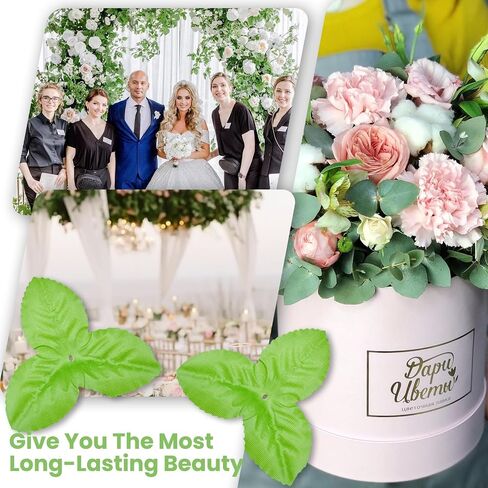 200Pcs Bulk Artificial Leaves, Silk Greenery Fake Rose Flower Leaves for DIY Wedding Bouquet Wreaths Vine Garlands Supplies in Kuwait